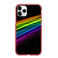 Чехол iPhone 11 Pro матовый АБСТРАКЦИЯ, цвет: 3D-красный