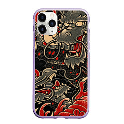 Чехол iPhone 11 Pro матовый Dsquared tatoo DRAGON, цвет: 3D-светло-сиреневый