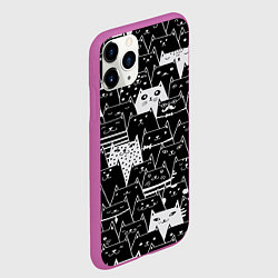 Чехол iPhone 11 Pro матовый КОТЫ BLACK, цвет: 3D-фиолетовый — фото 2