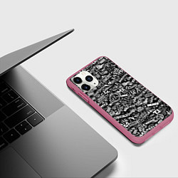 Чехол iPhone 11 Pro матовый Top Hip Hop, цвет: 3D-малиновый — фото 2