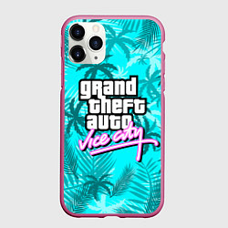 Чехол iPhone 11 Pro матовый GTA VICE CITY, цвет: 3D-малиновый