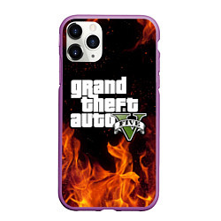Чехол iPhone 11 Pro матовый GTA 5, цвет: 3D-фиолетовый