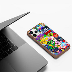 Чехол iPhone 11 Pro матовый BRAWL STARS ВСЕ БРАВЛЕРЫ, цвет: 3D-коричневый — фото 2