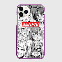 Чехол iPhone 11 Pro матовый SENPAI, цвет: 3D-фиолетовый