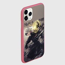 Чехол iPhone 11 Pro матовый Nier Automata, цвет: 3D-малиновый — фото 2