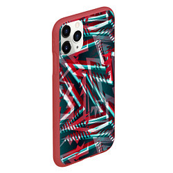 Чехол iPhone 11 Pro матовый Glitch микс, цвет: 3D-красный — фото 2