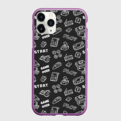 Чехол iPhone 11 Pro матовый Video game, цвет: 3D-фиолетовый