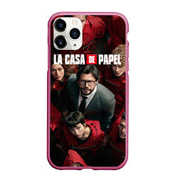 Чехол iPhone 11 Pro матовый La Casa de Papel Z, цвет: 3D-малиновый