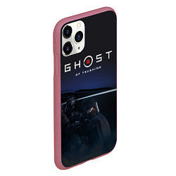 Чехол iPhone 11 Pro матовый Ghost of Tsushima, цвет: 3D-малиновый — фото 2
