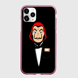 Чехол iPhone 11 Pro матовый Бумажный Дом, цвет: 3D-малиновый