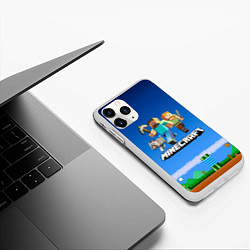 Чехол iPhone 11 Pro матовый Minecraft, цвет: 3D-белый — фото 2