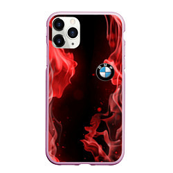 Чехол iPhone 11 Pro матовый BMW, цвет: 3D-розовый