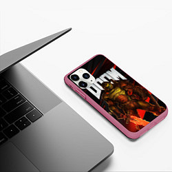 Чехол iPhone 11 Pro матовый DOOM ETERNAL, цвет: 3D-малиновый — фото 2