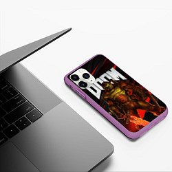 Чехол iPhone 11 Pro матовый DOOM ETERNAL, цвет: 3D-фиолетовый — фото 2