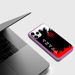 Чехол iPhone 11 Pro матовый The Witcher, цвет: 3D-фиолетовый — фото 2