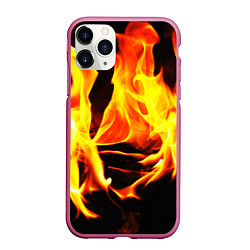 Чехол iPhone 11 Pro матовый В ОГНЕ, цвет: 3D-малиновый