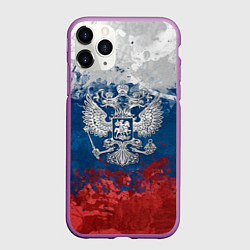 Чехол iPhone 11 Pro матовый Россия, цвет: 3D-фиолетовый