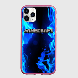 Чехол iPhone 11 Pro матовый MINECRAFT, цвет: 3D-малиновый