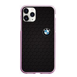 Чехол iPhone 11 Pro матовый BMW, цвет: 3D-розовый