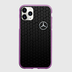 Чехол iPhone 11 Pro матовый MERCEDES-BENZ AMG, цвет: 3D-фиолетовый