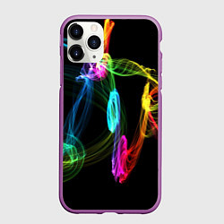 Чехол iPhone 11 Pro матовый НЕОНОВЫЙ ДЫМ, цвет: 3D-фиолетовый