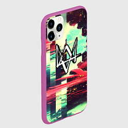Чехол iPhone 11 Pro матовый WATCH DOGS GAME, цвет: 3D-фиолетовый — фото 2
