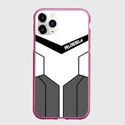 Чехол iPhone 11 Pro матовый Russia, цвет: 3D-малиновый