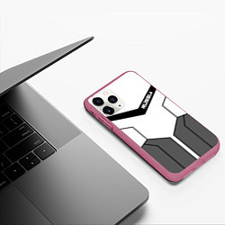 Чехол iPhone 11 Pro матовый Russia, цвет: 3D-малиновый — фото 2