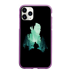 Чехол iPhone 11 Pro матовый THE LAST OF US, цвет: 3D-фиолетовый