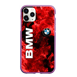 Чехол iPhone 11 Pro матовый BMW FIRE, цвет: 3D-фиолетовый