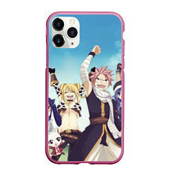 Чехол iPhone 11 Pro матовый FAIRY TAIL ХВОСТ ФЕИ, цвет: 3D-малиновый