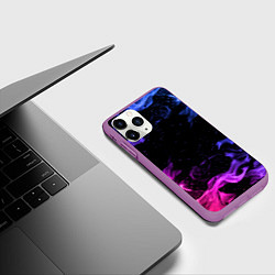 Чехол iPhone 11 Pro матовый ОГОНЬ НЕОН, цвет: 3D-фиолетовый — фото 2