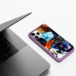 Чехол iPhone 11 Pro матовый ANIME, цвет: 3D-фиолетовый — фото 2