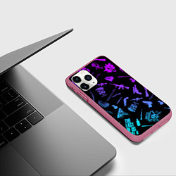 Чехол iPhone 11 Pro матовый PATTERN THE LAST OF US Z, цвет: 3D-малиновый — фото 2