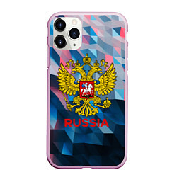 Чехол iPhone 11 Pro матовый RUSSIA, цвет: 3D-розовый