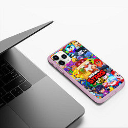 Чехол iPhone 11 Pro матовый BRAWL STARS GALE, цвет: 3D-розовый — фото 2