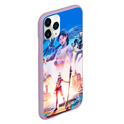 Чехол iPhone 11 Pro матовый FORTNITE 3 СЕЗОН, цвет: 3D-сиреневый — фото 2