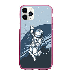 Чехол iPhone 11 Pro матовый Космонавт, цвет: 3D-малиновый