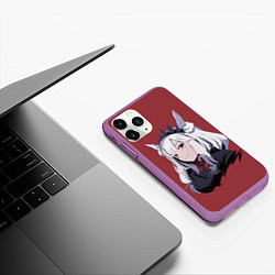 Чехол iPhone 11 Pro матовый Helltaker, цвет: 3D-фиолетовый — фото 2