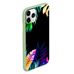 Чехол iPhone 11 Pro матовый Тропическая Ночь, цвет: 3D-салатовый — фото 2