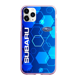 Чехол iPhone 11 Pro матовый SUBARU, цвет: 3D-розовый