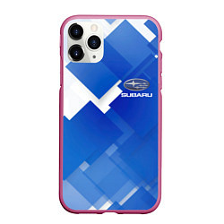 Чехол iPhone 11 Pro матовый SUBARU, цвет: 3D-малиновый