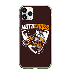 Чехол iPhone 11 Pro матовый Motorcross Z, цвет: 3D-салатовый