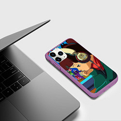 Чехол iPhone 11 Pro матовый ЮТУБ, цвет: 3D-фиолетовый — фото 2