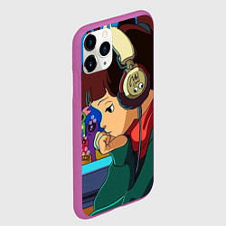 Чехол iPhone 11 Pro матовый ЮТУБ, цвет: 3D-фиолетовый — фото 2