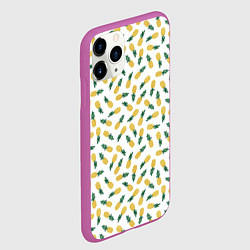 Чехол iPhone 11 Pro матовый Ананасы, цвет: 3D-фиолетовый — фото 2