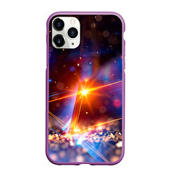 Чехол iPhone 11 Pro матовый Geometry light, цвет: 3D-фиолетовый