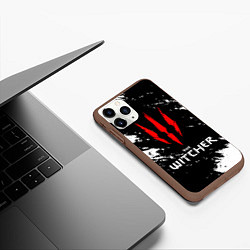 Чехол iPhone 11 Pro матовый The Witcher, цвет: 3D-коричневый — фото 2