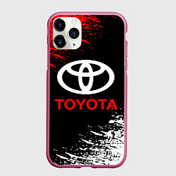 Чехол iPhone 11 Pro матовый TOYOTA, цвет: 3D-малиновый