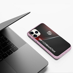 Чехол iPhone 11 Pro матовый PORSCHE, цвет: 3D-розовый — фото 2